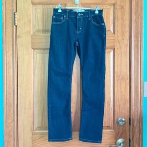 Boy’s size 14 regular Levi’s dark wash blue jeans, gently used Levi’s jeans